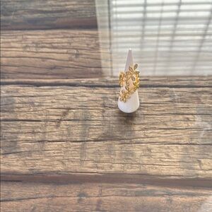 Gold Floral Two-Tone Ring